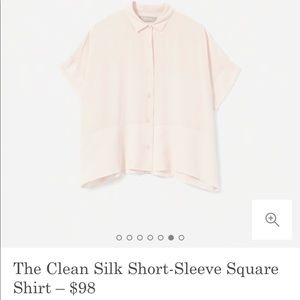 Everlane silk square shirt - light pink